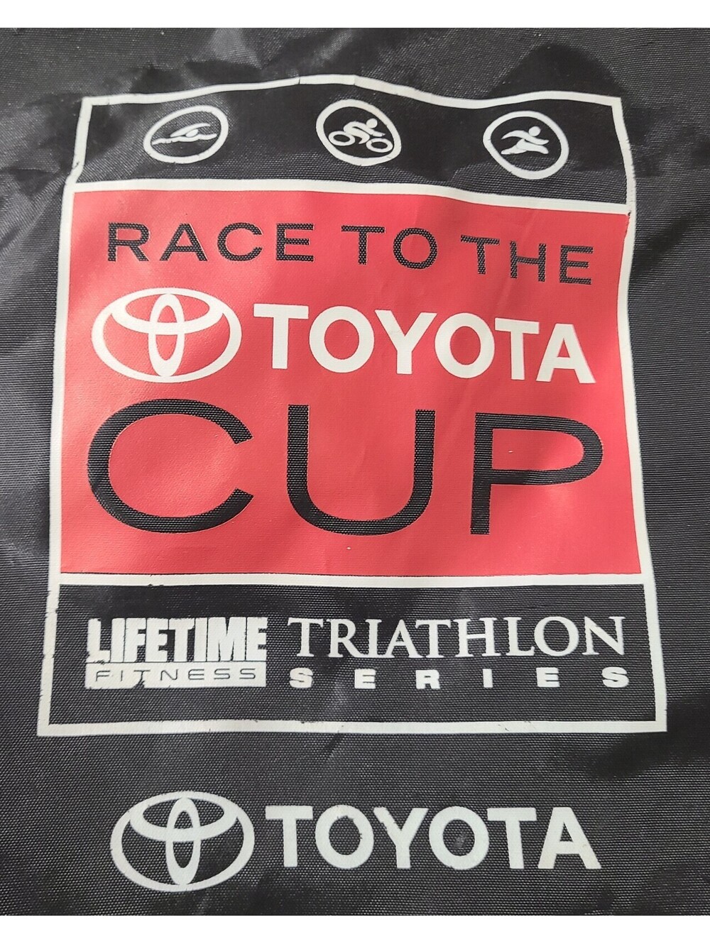 Toyota Drawstring Bag "Race To The Toyota Cup" Triathlon Series Black Promo Sack